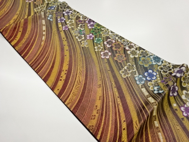 JAPANESE FUKURO OBI / WOVEN WAVY STRIPE